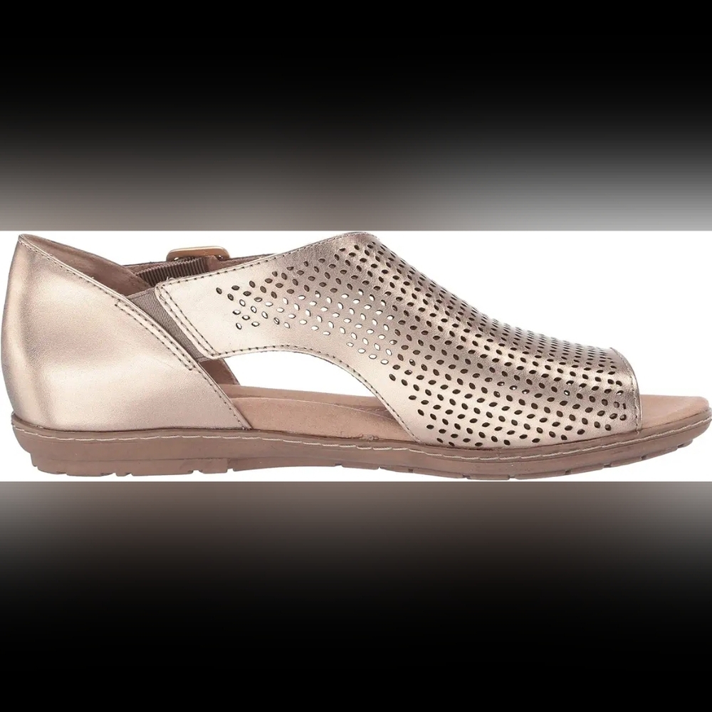 EARTH Ballston Gold Sandal Argon Metallic Calf 10 - Picture 3 of 5